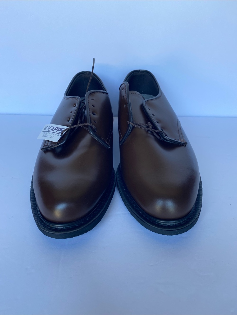 Capps Shoe Company Men’s AGSU Brown Leather Oxfords 9.5 3E - Picture 3 of 9